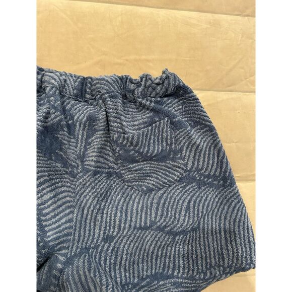 OAS Mens XL Blue Terry Cloth Shorts Floral Hawaiian - Picture 6 of 7